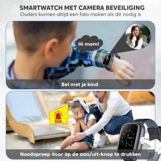 Rock&Rose 4G GPS Kinder Smartwatch Zwart