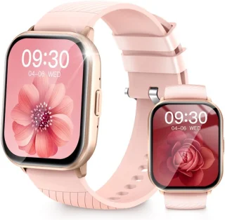 Roségoud Unisex Smartwatch (siliconen & stalen band)