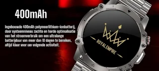 Royal Empire AK56 Smartwatch Heren 47MM Zwart