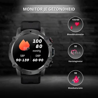 Royal Empire AK56 Smartwatch Heren 47MM Zwart