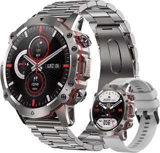 Royal Empire AK56 Smartwatch Heren Zilver 47MM