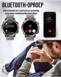 Royal Empire AK56 Smartwatch Heren Zilver 47MM