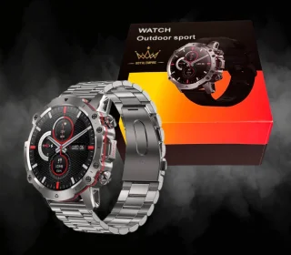 Royal Empire AK56 Smartwatch Heren Zilver 47MM