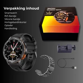 Royal Empire AK59 Smartwatch Heren 45mm Zwart