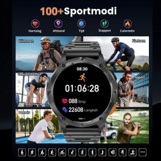 Royal Empire AK59 Smartwatch Heren 45mm Zwart