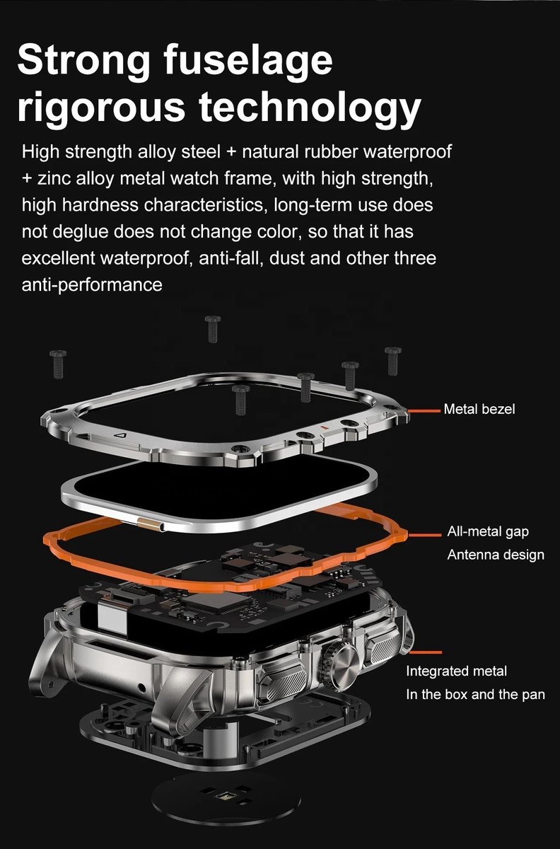 Royal Empire AK72 Smartwatch Zwart 45mm Heren