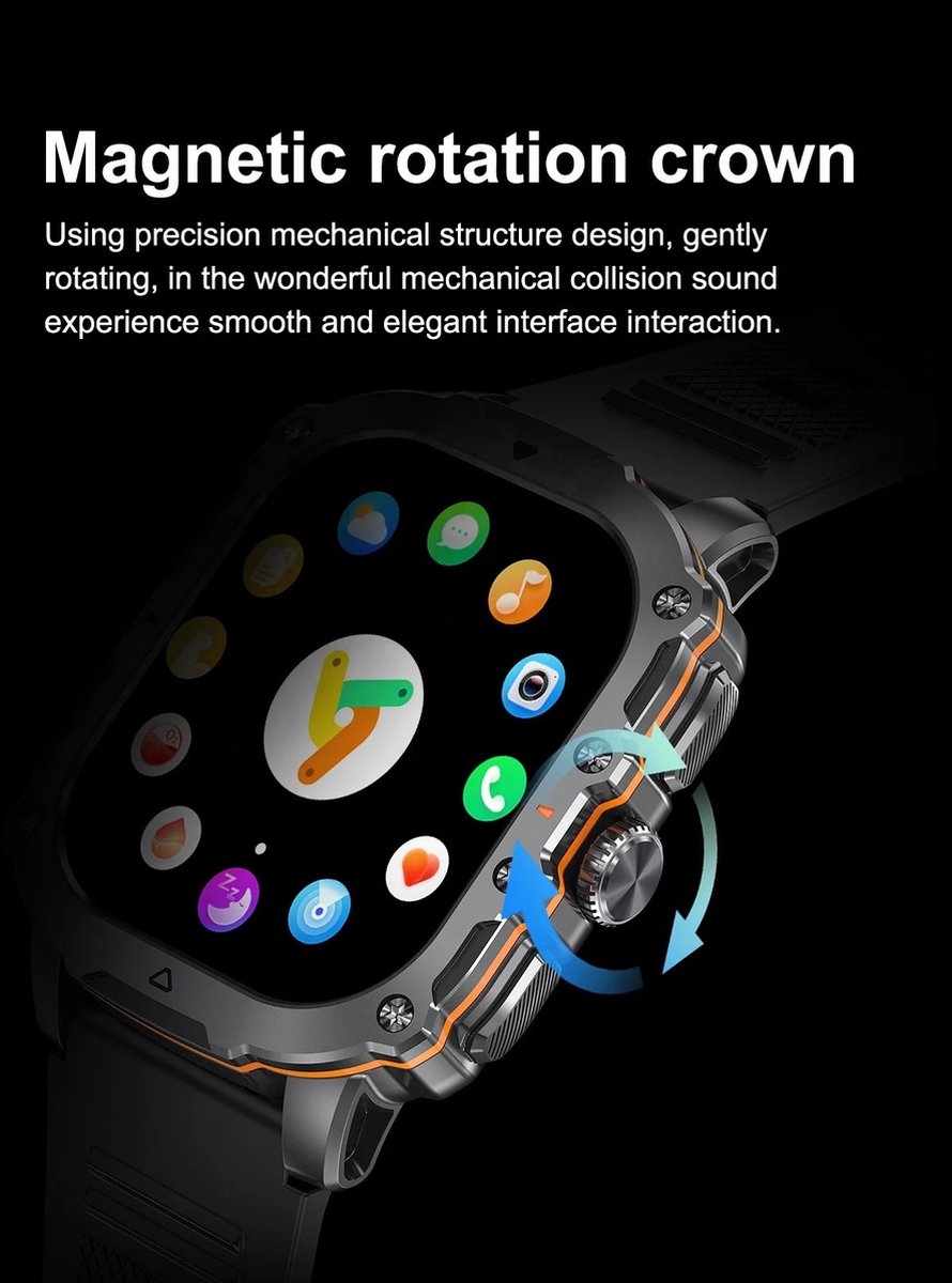 Royal Empire AK72 Smartwatch Zwart 45mm Heren
