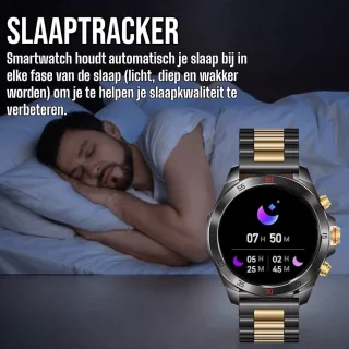 Royal Empire Amoled PRO Smartwatch 46MM Zwart/Goud Heren
