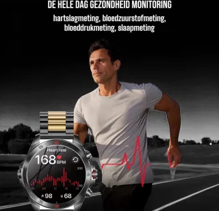 Royal Empire Amoled PRO Smartwatch 46MM Zwart/Goud Heren