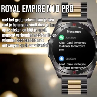 Royal Empire Amoled PRO Smartwatch 46MM Zwart/Goud Heren