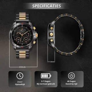 Royal Empire Amoled PRO Smartwatch 46MM Zwart/Goud Heren