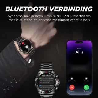 Royal Empire Amoled PRO Smartwatch Heren 46MM Zwart