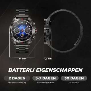 Royal Empire Amoled PRO Smartwatch Heren 46MM Zwart
