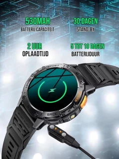 Royal Empire Amoled Smartwatch 48MM Zwart Heren
