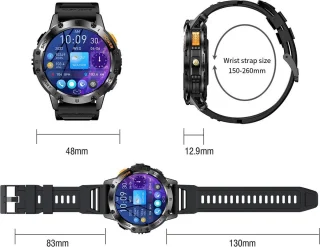 Royal Empire Amoled Smartwatch 48MM Zwart Heren