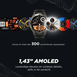 Royal Empire GPS Smartwatch Heren 53MM Zwart
