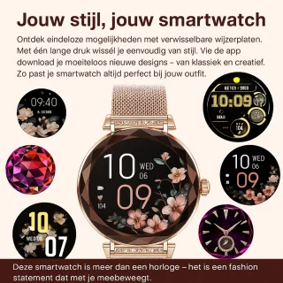Royal Empire Smartwatch Dames Roségoud 1,78" AMOLED RVS & Siliconen Bandje