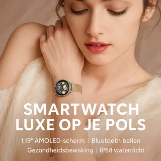 Royal Empire Smartwatch Dames Roségoud 1,78" AMOLED RVS & Siliconen Bandje