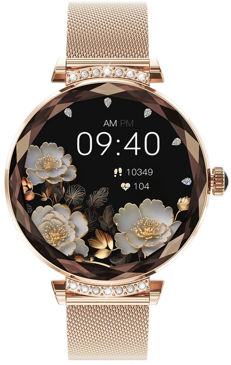 Wat vinden we goed aan de Royal Empire Smartwatch Dames Roségoud 1,78" AMOLED RVS & Siliconen Bandje
