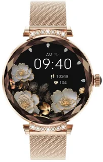 Royal Empire Smartwatch Dames Roségoud 1,78" AMOLED RVS & Siliconen Bandje