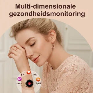 Royal Empire Smartwatch Dames Roségoud 1,78" AMOLED RVS & Siliconen Bandje