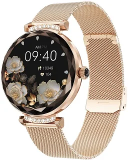 Royal Empire Smartwatch Dames Roségoud 1,78" AMOLED RVS & Siliconen Bandje