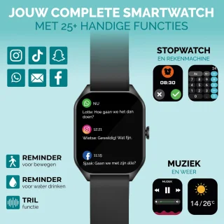 Royal Supplies C50 Smartwatch Zwart Staal