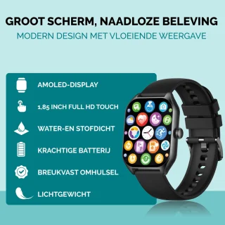 Royal Supplies C50 Smartwatch Zwart Staal