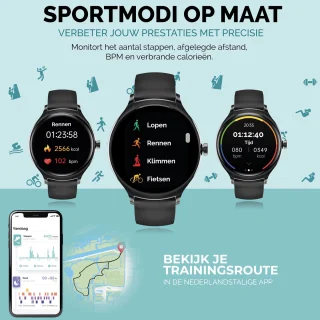 Royal Supplies S8 Smartwatch - Horloge Zwart