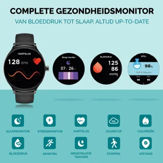 Royal Supplies S8 Smartwatch - Horloge Zwart