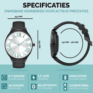 Royal Supplies S8 Smartwatch - Horloge Zwart