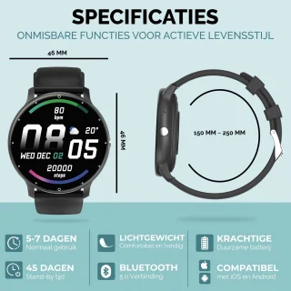 Royal Supplies SQ-33 Smartwatch - Blauw