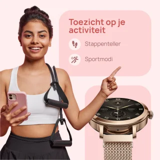 SAMMIT Smartwatch Dames 36mm Goud Roze Bandje
