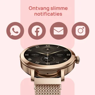SAMMIT Smartwatch Dames 36mm Goud Roze Bandje
