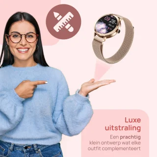SAMMIT Smartwatch Dames 36mm Goud Roze Bandje