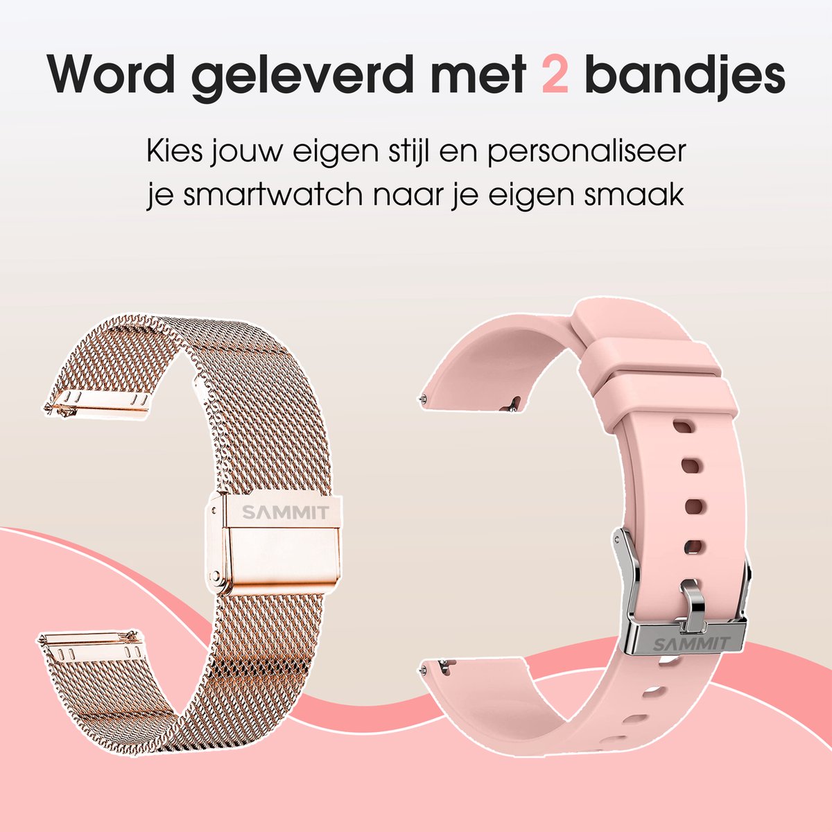 SAMMIT Smartwatch Dames Rosé Goud 42MM