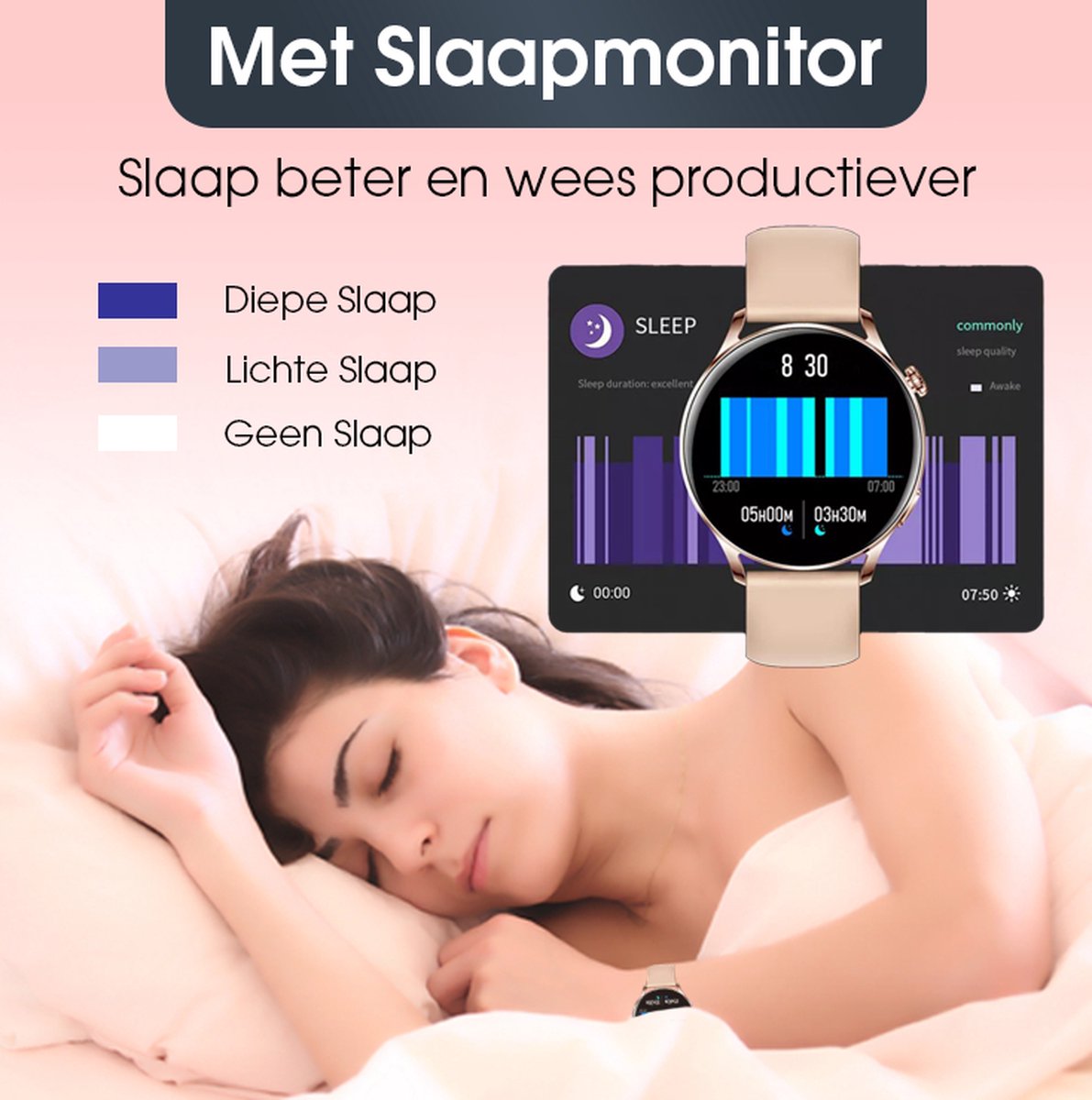 SAMMIT Smartwatch Dames Rosé Goud 42MM