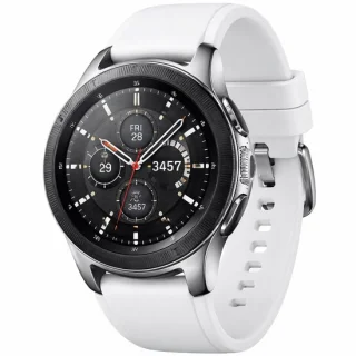 Samsung Galaxy Watch 46 mm Smartwatch Aluminium Zilver met witte band
