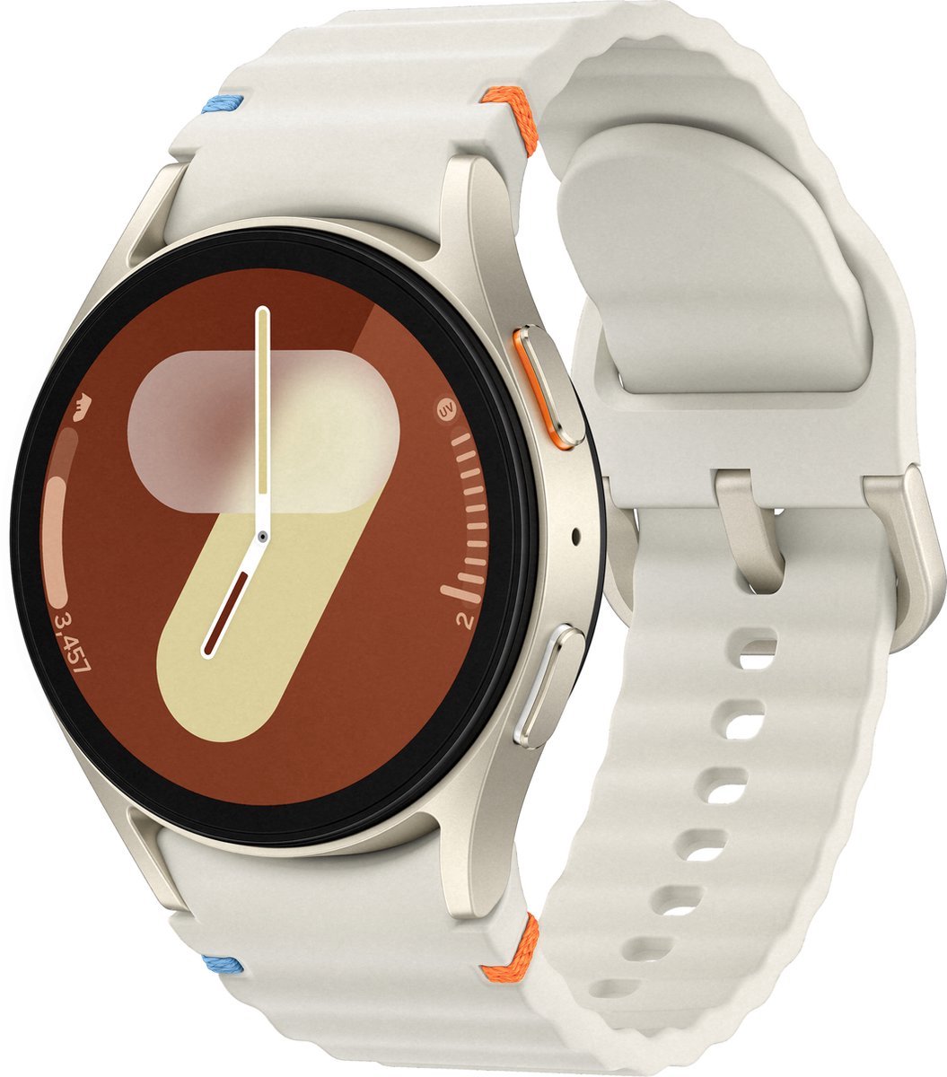 Wat vinden we goed aan de Samsung Galaxy Watch7 40mm Cream + Athleisure Band Zilver M/L
