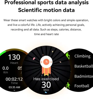 SAMTECH Smartwatch AMOLED HD Pro horloge - Unisex - Grijs