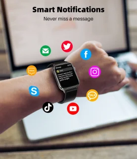 SAMTECH Smartwatch Horloge - Unisex - Zwart