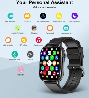 SAMTECH Smartwatch Horloge - Unisex - Zwart