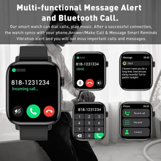 SAMTECH Smartwatch Horloge - Unisex - Zwart