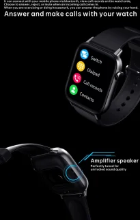 SAMTECH Smartwatch Horloge - Unisex - Zwart