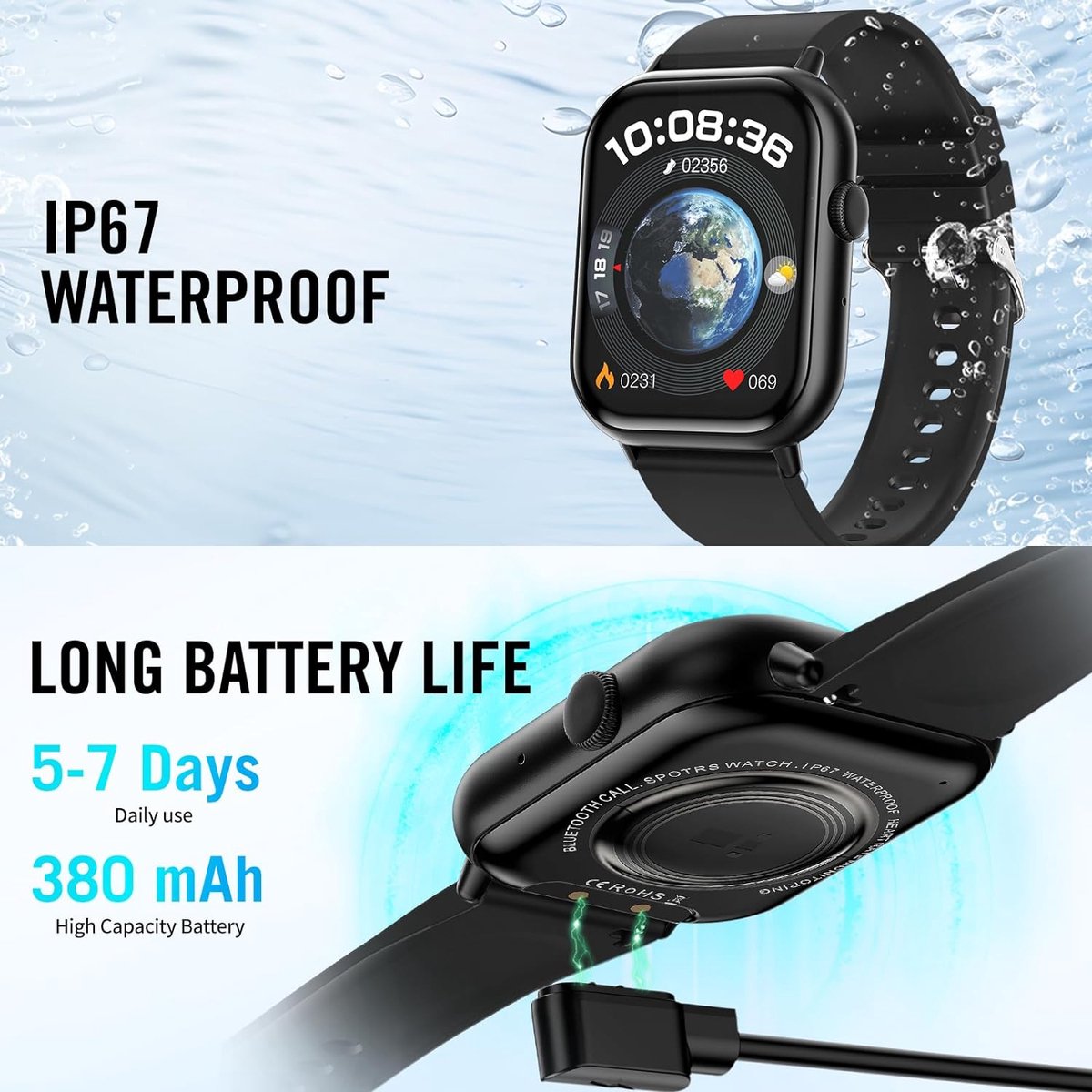 Wat vinden we goed aan de SAMTECH Smartwatch Pro - Unisex Horloge - Zwart