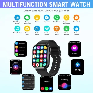 SAMTECH Smartwatch Pro - Unisex Horloge - Zwart