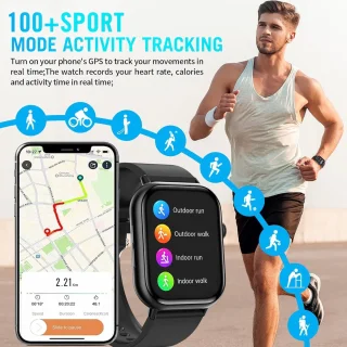 SAMTECH Smartwatch Pro - Unisex Horloge - Zwart