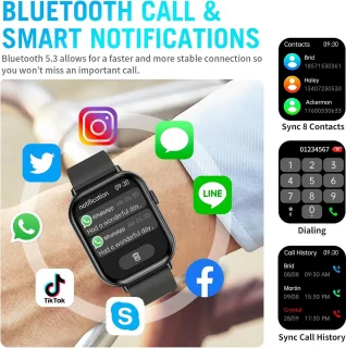 SAMTECH Smartwatch Pro - Unisex Horloge - Zwart