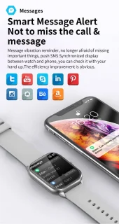 SAMTECH Smartwatch Ultra Thin Pro Grijs