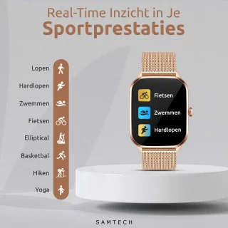 SAMTECH Smartwatch Ultra Thin Pro Serie 5 Rose Goud
